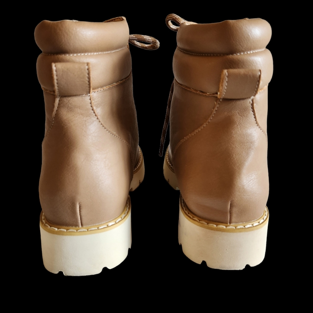 Oasis Society Lug Sole Combat Boots Beige/ Latte  Size 9 - Picture 7 of 13